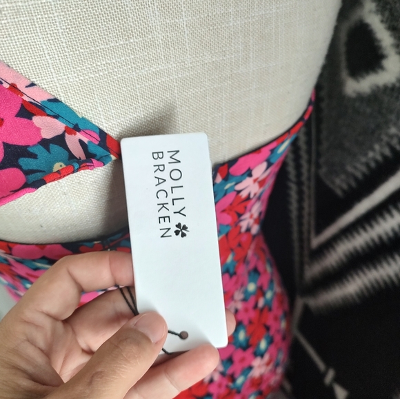 💐NWT Molly Bracken Brand Floral Print One Shoulder Jumpsuit, Small - Picture 9 of 13